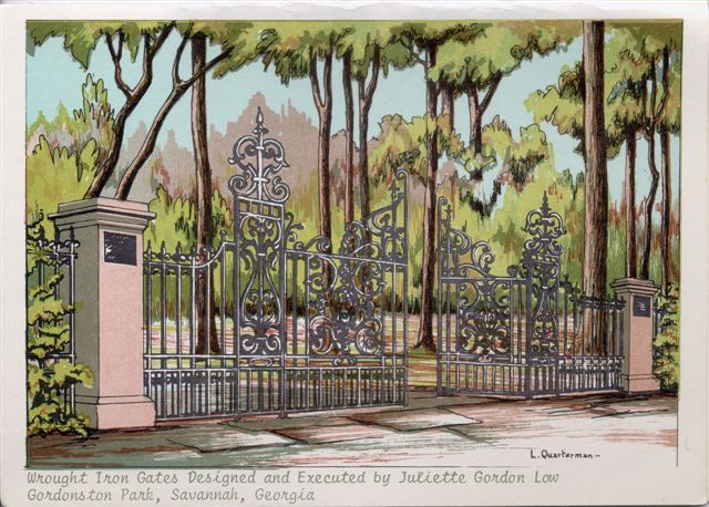 Wrought Iron Gates Designed and Executed by Juliette Gordon Low, Gordonston Park