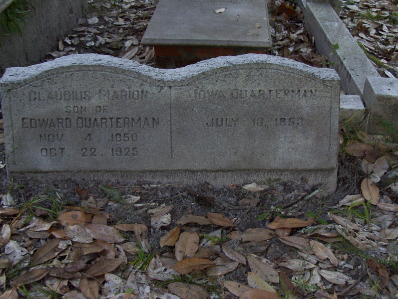        CLAUDIUS MARION      SON OF      EDWARD QUARTERMAN     NOV.  4, 1850    OCT. 22,1925         IOWA QUARTERMAN          JULY 13, 1853         AUG 2, 1947      