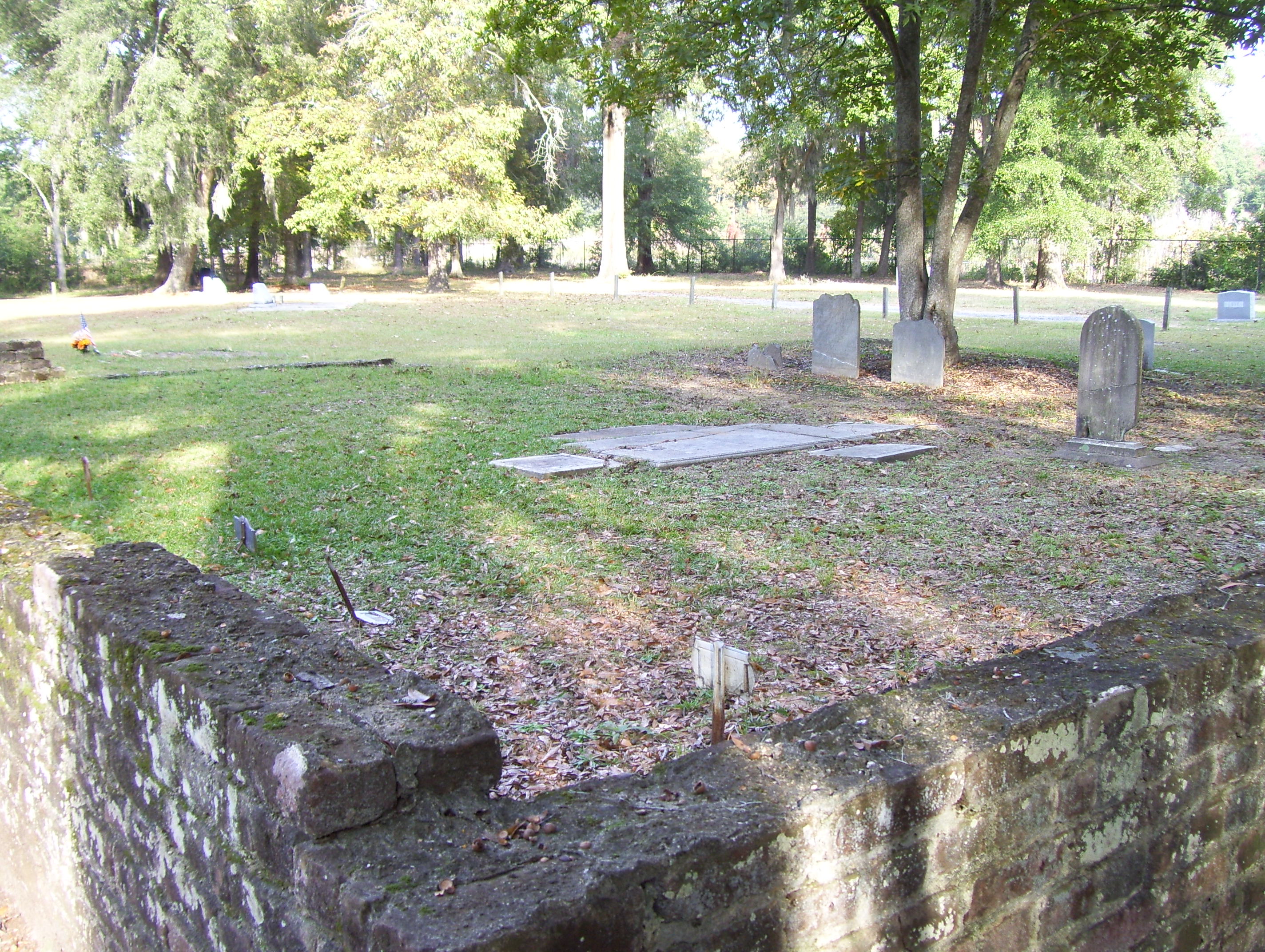 Graves inside ruins