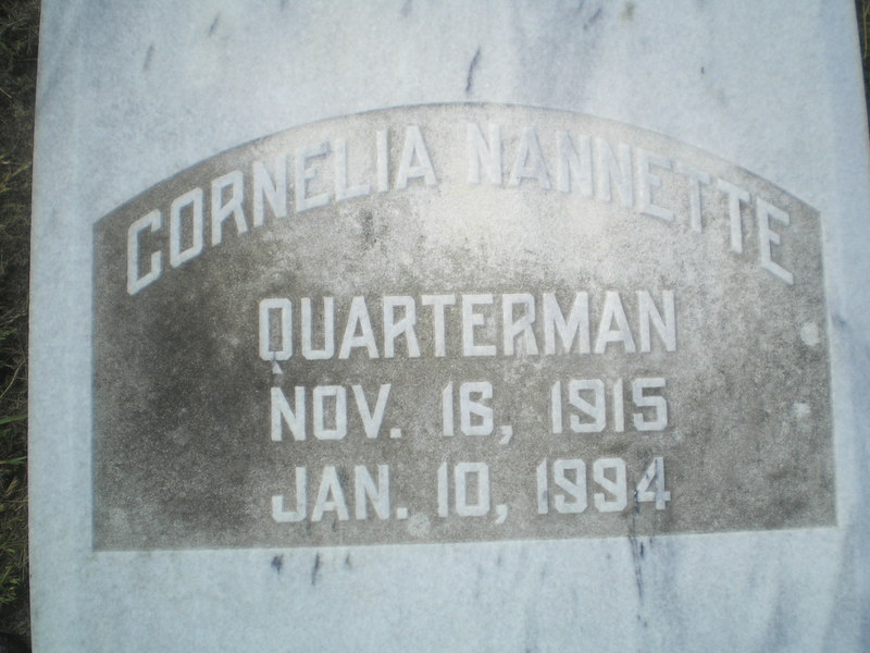 Cornelia Nannette Quarterman Nov. 16, 1915 Jan. 10, 1994