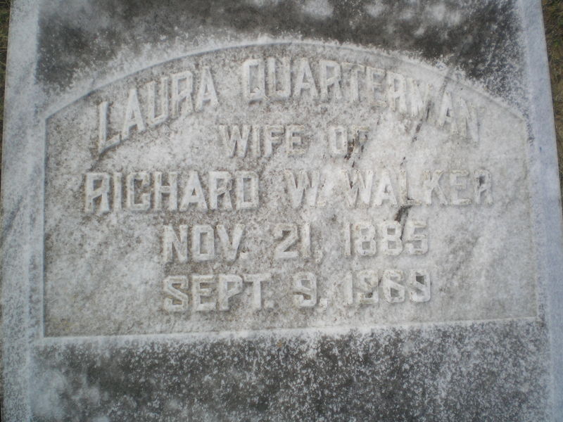 Laura Quarterman wife of Richard W. Walker Nov. 21, 1885 Sept. 9, 1969