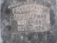 [Frank Taylor Quarterman Oct. 1, 1882 Oct. 6, 1924]